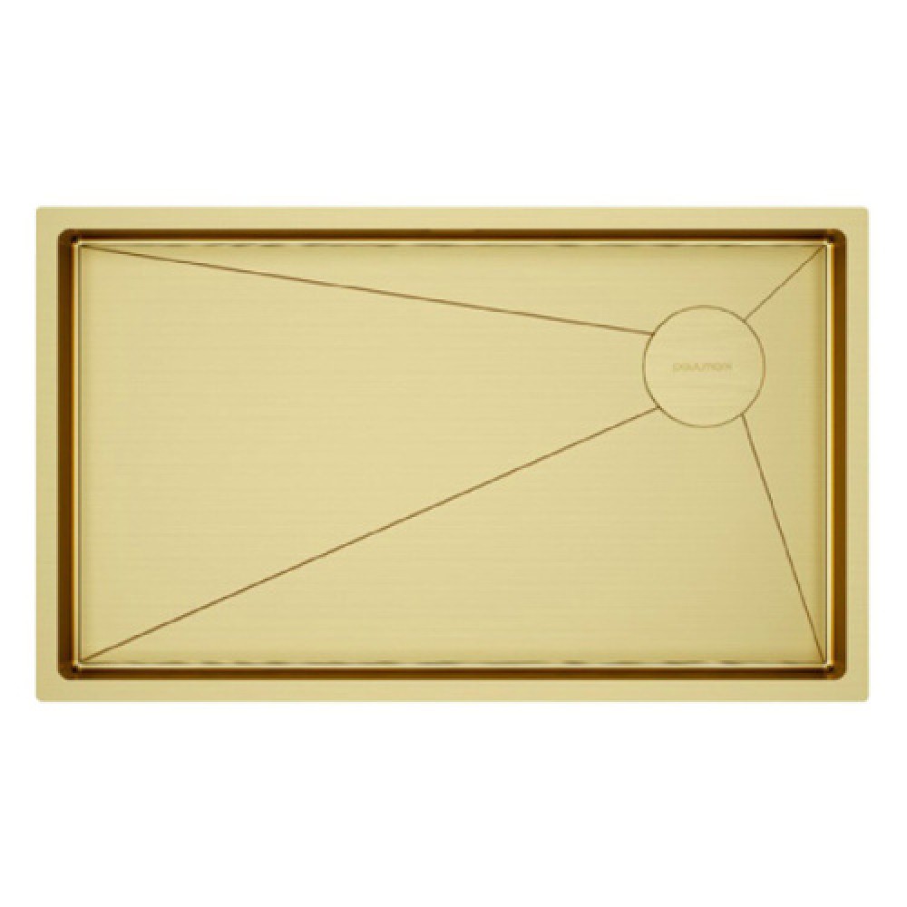 Мойка для кухни Paulmark Next-Skew 74 см брашированное золото PM887444-BG