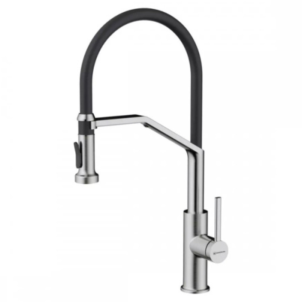 Смеситель для питьевой воды Omoikiri Makkari 2 Plus-SB BN-BL нержавеющая сталь/черный 4994494