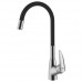 Смеситель для кухни Lemark Linara с гибким изливом хром/черный LM0415C-Black