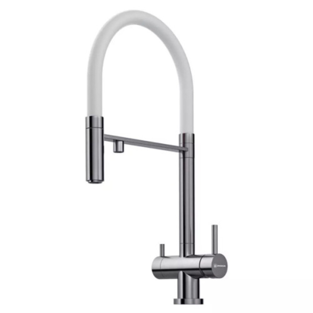 Смеситель для питьевой воды Omoikiri Kanto BN-WH с гибким изливом нержавеющая сталь/белый 4994298