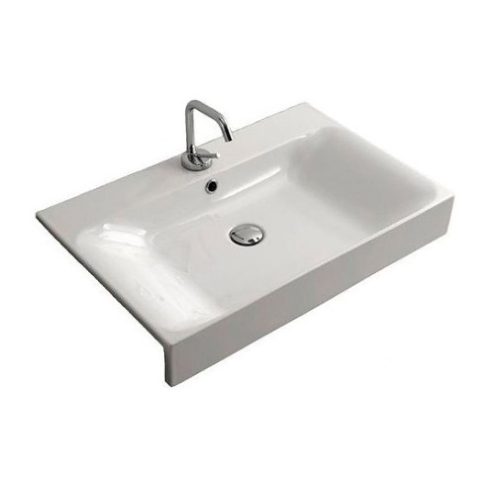Раковина полувстраиваемая, с одним отверстием под смеситель, цвет белый Kerasan Cento 3548bi*1 354801*1