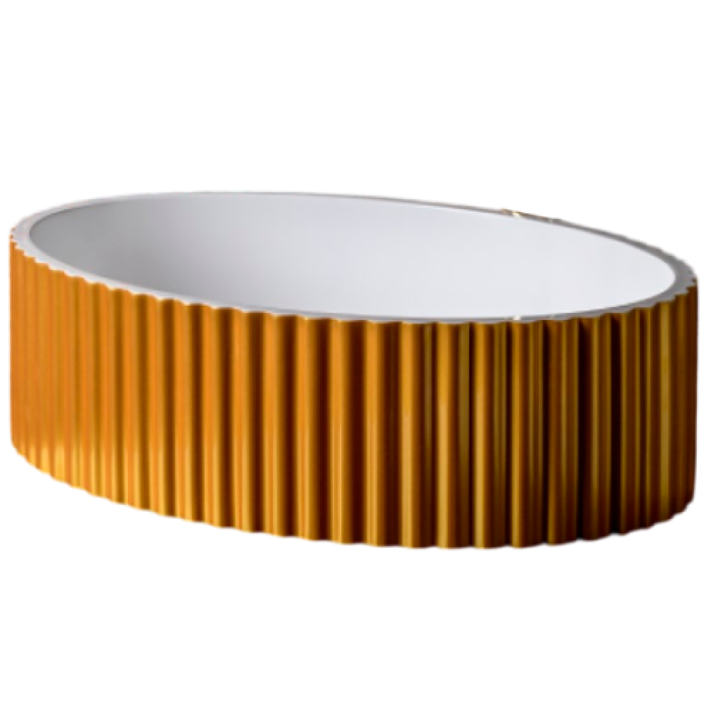 Раковина Boheme Monaco 50 см рифленая, глянцевое золото 878-G