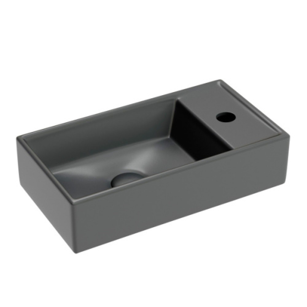 Раковина Ceramica Nova Element 40 см чаша слева темный антрацит матовый CN6051LMDH