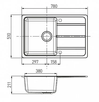 Мойка для кухни Акватон Аманда 1A712832AD 80 см Мойка для кухни Акватон Аманда 1A712832AD 80 см