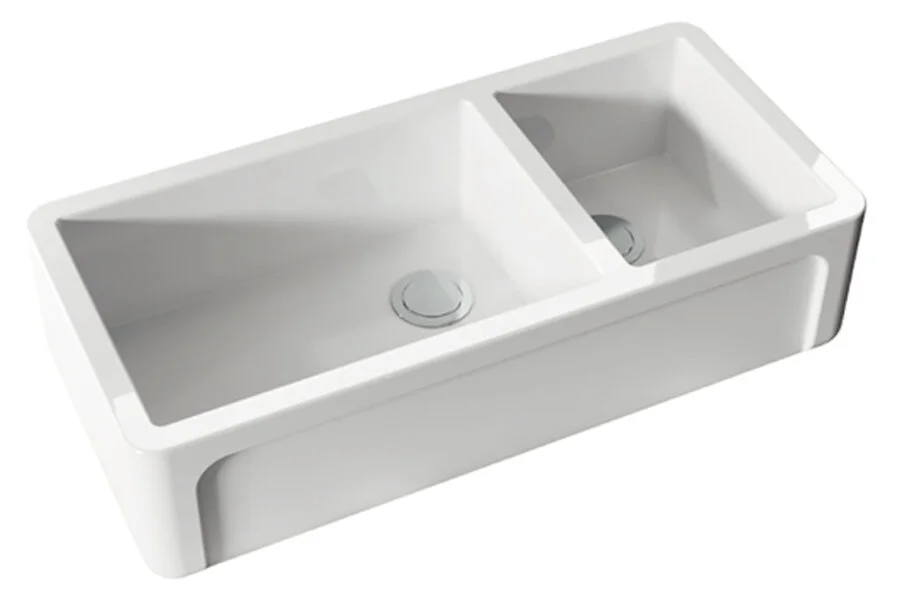 Мойка для кухни Kerasan Hannah 100 см белая 543001 Мойка для кухни Kerasan Hannah 100 см белая 543001