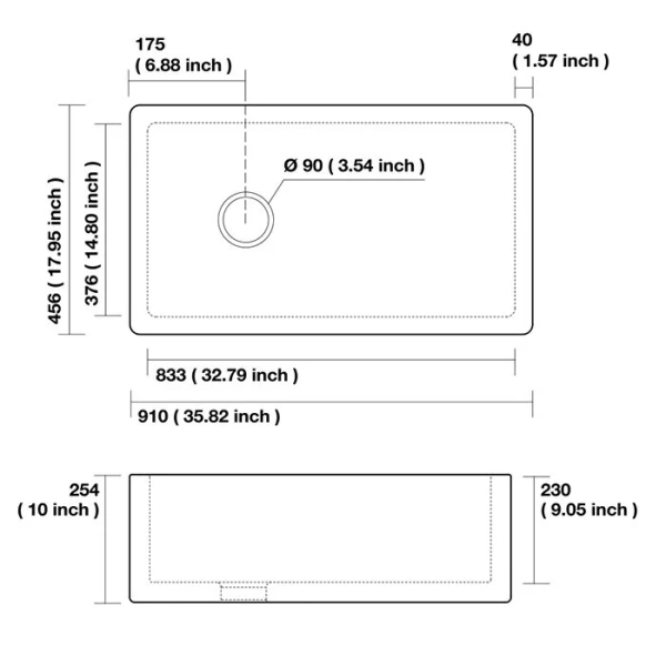 Мойка для кухни Kerasan Hannah 90 см керамическая 541201 Мойка для кухни Kerasan Hannah 90 см керамическая 541201