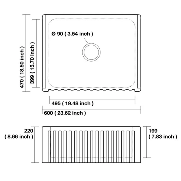 Мойка для кухни Kerasan Hannah 60 см белая 546001 Мойка для кухни Kerasan Hannah 60 см белая 546001