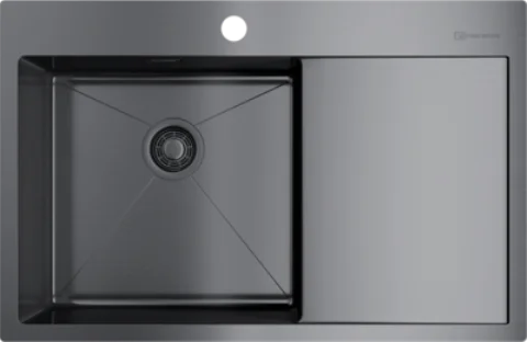 Мойка для кухни Omoikiri Akisame 78-GM-L 78 см вороненая сталь чаша слева 4973099