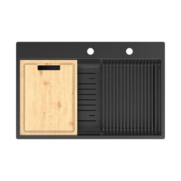 Мойка для кухни Lemark Iordana 78 см чёрный матовый 9932120