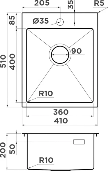Мойка для кухни Omoikiri Akisame 41-GB 41 см графит 4997011 Мойка для кухни Omoikiri Akisame 41-GB 41 см графит 4997011