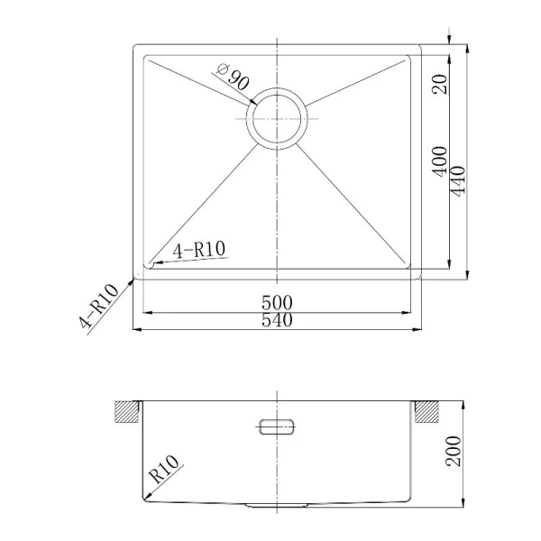 Мойка для кухни Lemark Olanga 54 см чёрный матовый 9932128 Мойка для кухни Lemark Olanga 54 см чёрный матовый 9932128