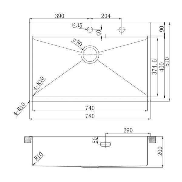 Мойка для кухни Lemark Iordana 78 см графит 9936119 Мойка для кухни Lemark Iordana 78 см графит 9936119