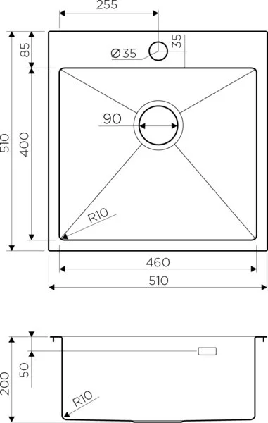 Мойка для кухни Omoikiri Akisame 51-IN 51 см нержавеющая сталь 4973438 Мойка для кухни Omoikiri Akisame 51-IN 51 см нержавеющая сталь 4973438
