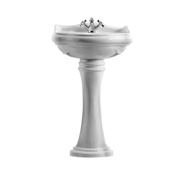 Раковина Kerasan Retro 55 см белая, с 1 отверстием под смеситель 104501*1