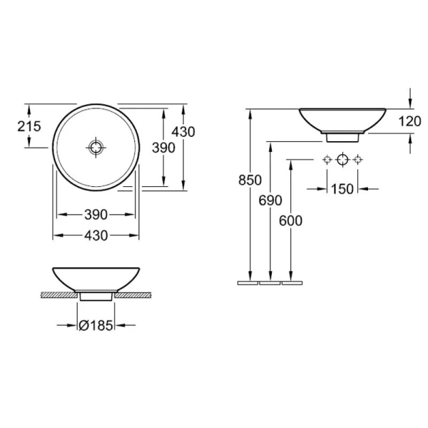 Раковина накладная Villeroy & Boch Loop & Friends 5144 Раковина накладная Villeroy & Boch Loop & Friends 5144