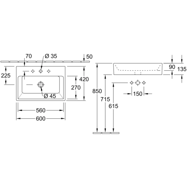 Раковина накладная Villeroy & Boch Memento 513560 Раковина накладная Villeroy & Boch Memento 513560