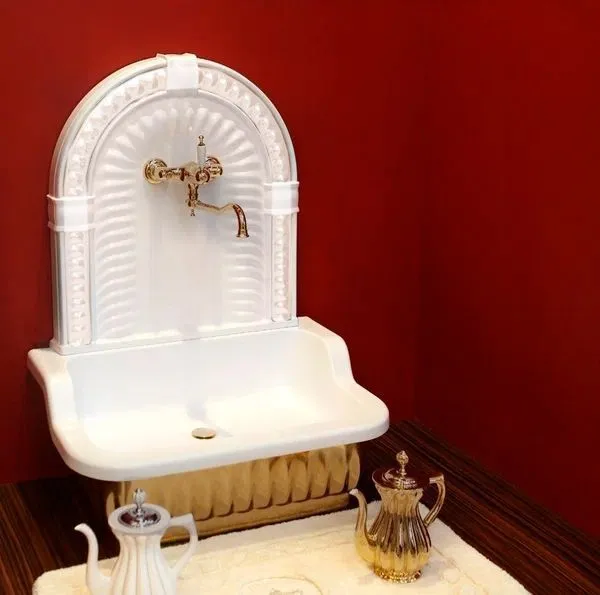 Раковина напольная Migliore Olivia белый/бронза 27016