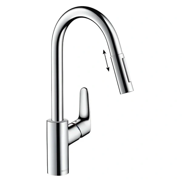 Смеситель для кухни Hansgrohe Focus с выдвижным изливом, хром 31815000