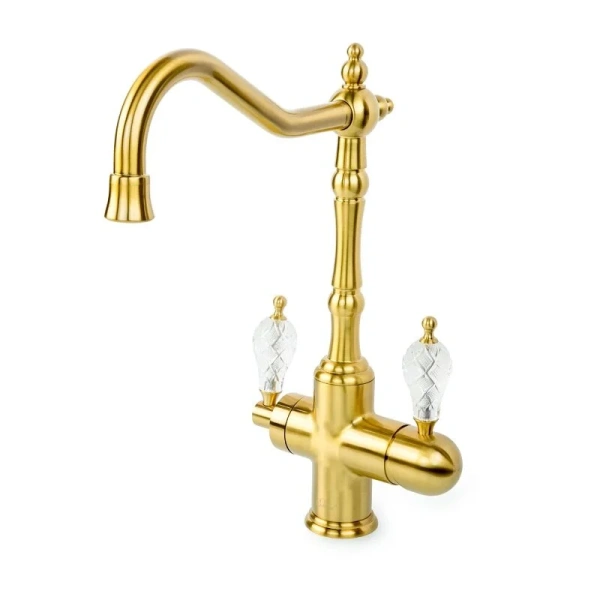 Смеситель для питьевой воды Boheme Kitchen бронза ручка хрусталь 111-CRST