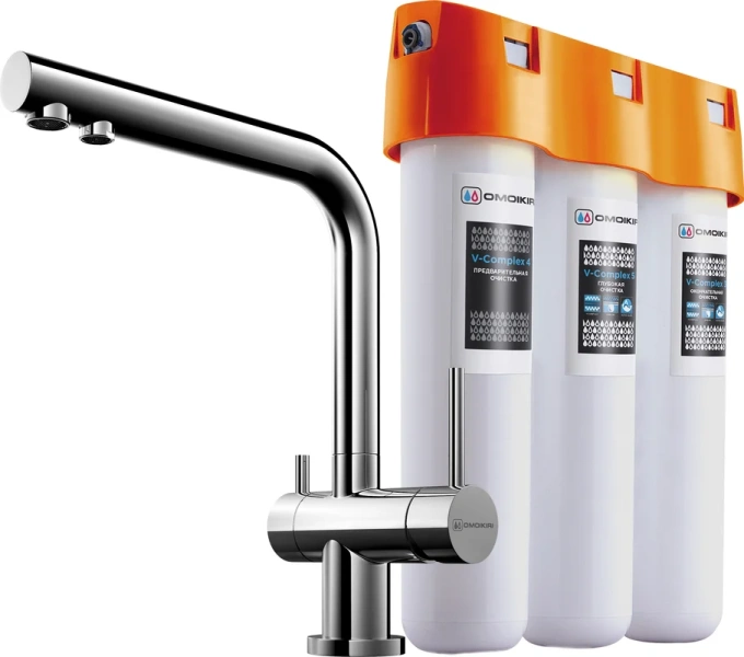 Смеситель для кухни Omoikiri Nagano-C + Pure drop Lite хром 4146.8028