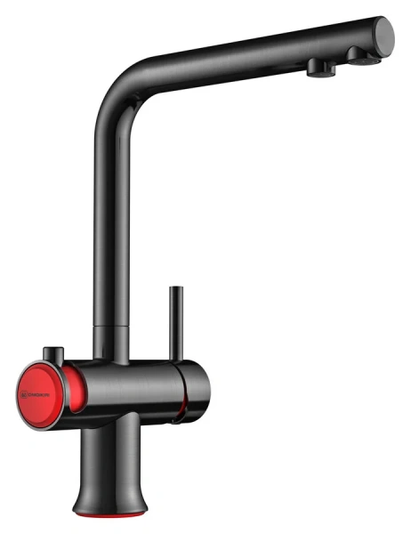 Смеситель для кухни Omoikiri Hotaru-R вороненая сталь/красный 4994026