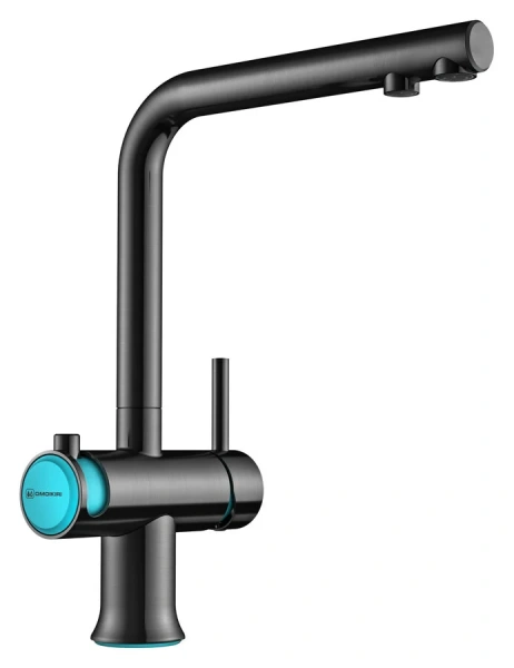 Смеситель для кухни Omoikiri Hotaru-B вороненая сталь/голубой 4994029