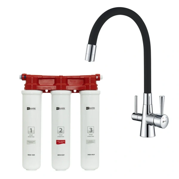 Смеситель для питьевой воды Lemark Comfort с фильтром хром/черный LM3075C085