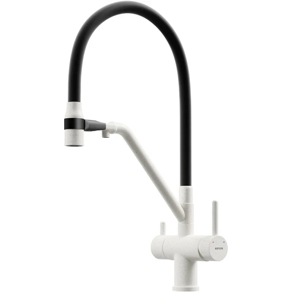 Смеситель для кухни Sancos Dora белый гранит SC4003GR