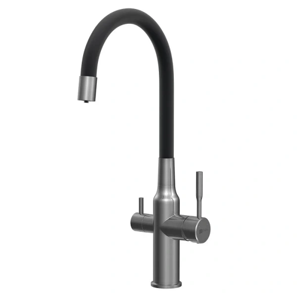 Смеситель для кухни Lemark Expert графит/черный LM5083GMN-Black