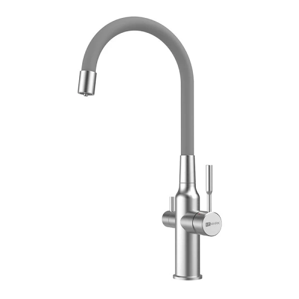 Смеситель для кухни Lemark Expert сталь/серый LM5083S-Gray