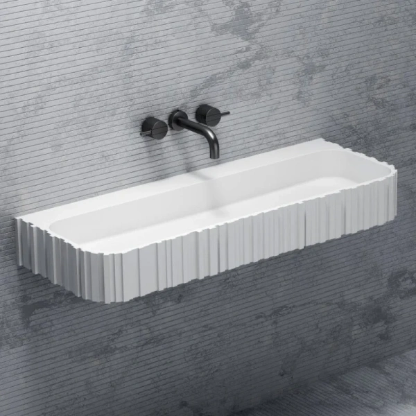 Раковина Abber Stein 100 см белая матовая AS2652-1.0