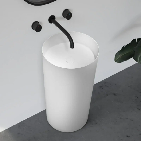 Раковина напольная Abber Stein белая матовая AS2506-H