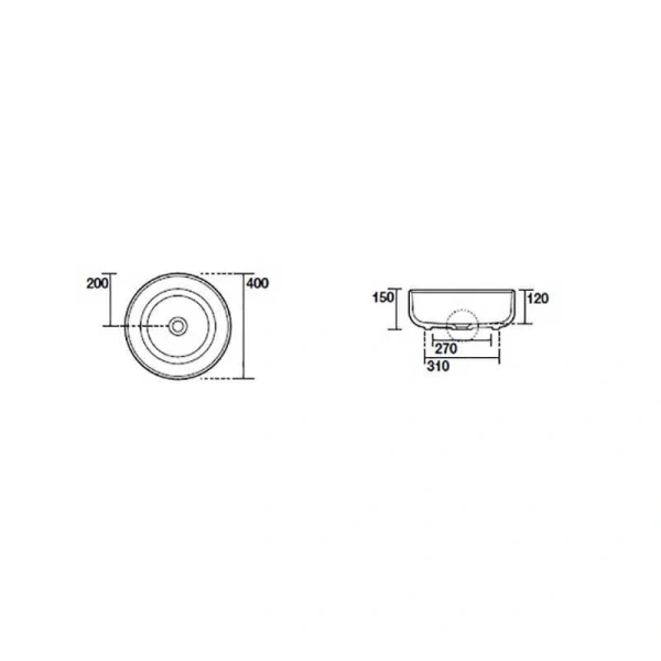 Раковина Kerasan Nolita 40 см накладная, Nocciola 534481 Раковина Kerasan Nolita 40 см накладная, Nocciola 534481