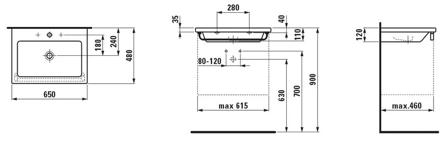 Раковина Laufen Living Square 8.1643.1 Раковина Laufen Living Square 8.1643.1
