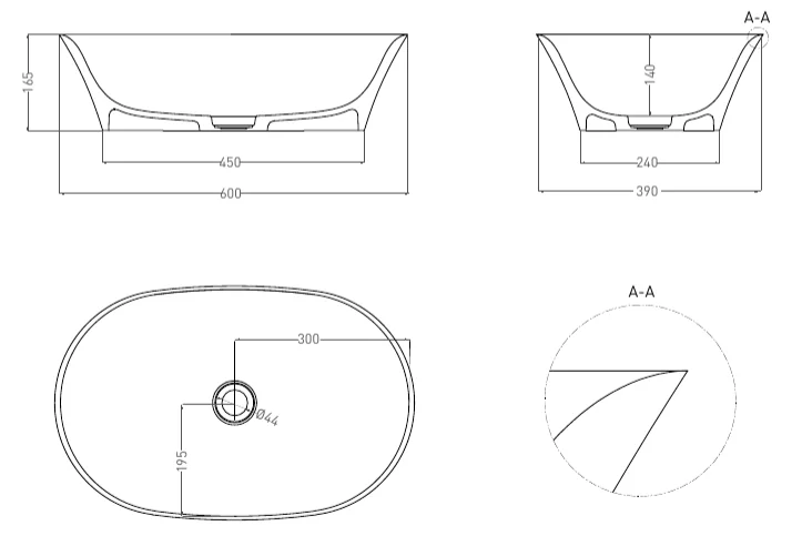 Раковина Salini Mona 60 см белый глянцевый 110811G Раковина Salini Mona 60 см белый глянцевый 110811G