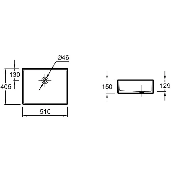 Раковина Jacob Delafon Delta 51 см накладная EVH001-00 Раковина Jacob Delafon Delta 51 см накладная EVH001-00