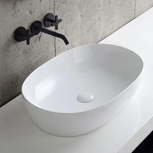 Раковина Azzurra Elegance 60 см овальная ELLA060400C0BI/(ECI60 bi*0)