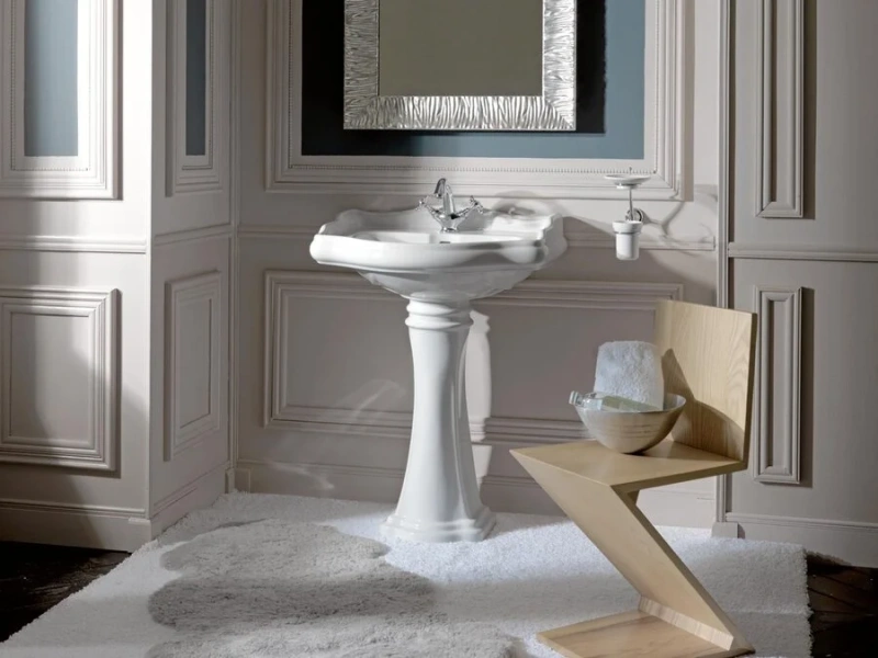 Раковина Kerasan Retro 55 см белая, с 3 отверстиями под смеситель 104501*3 Раковина Kerasan Retro 55 см белая, с 3 отверстиями под смеситель 104501*3