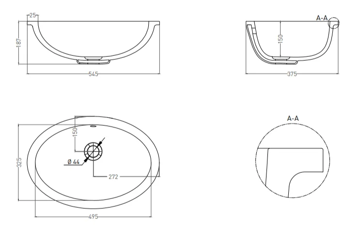 Раковина Salini Marea 12 55 см белый матовый 1101109M Раковина Salini Marea 12 55 см белый матовый 1101109M
