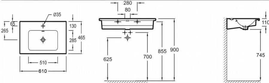 Раковина Jacob Delafon Vox 60 см подвесная EXAF112-00 Раковина Jacob Delafon Vox 60 см подвесная EXAF112-00