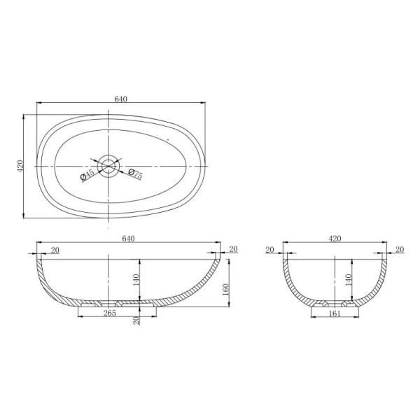Раковина Montebianco Tuscany 64 см белая матовая 12002 Раковина Montebianco Tuscany 64 см белая матовая 12002