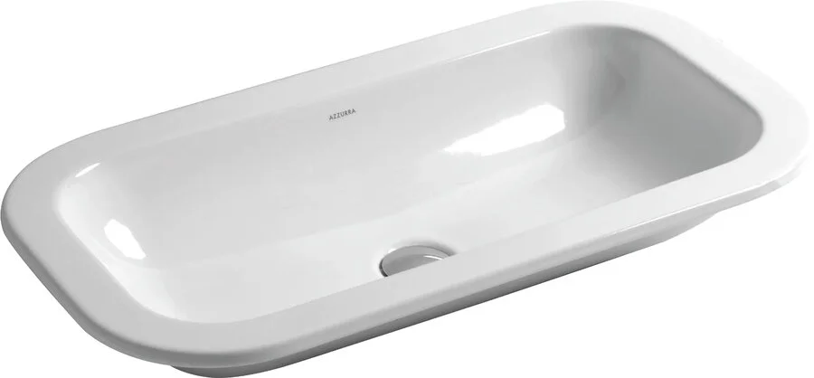 Раковина Azzurra Glaze 69 см встраиваемая GLLT06938000BI (GLZ 69x38/SP bi)