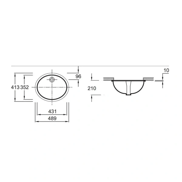 Раковина Jacob Delafon Caxton 49 см встраиваемая E2210-0 Раковина Jacob Delafon Caxton 49 см встраиваемая E2210-0