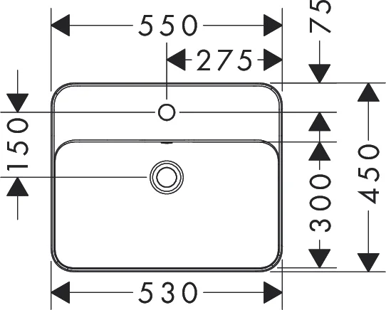Раковина Hansgrohe Xuniva Q 55 см белая 60162450 Раковина Hansgrohe Xuniva Q 55 см белая 60162450