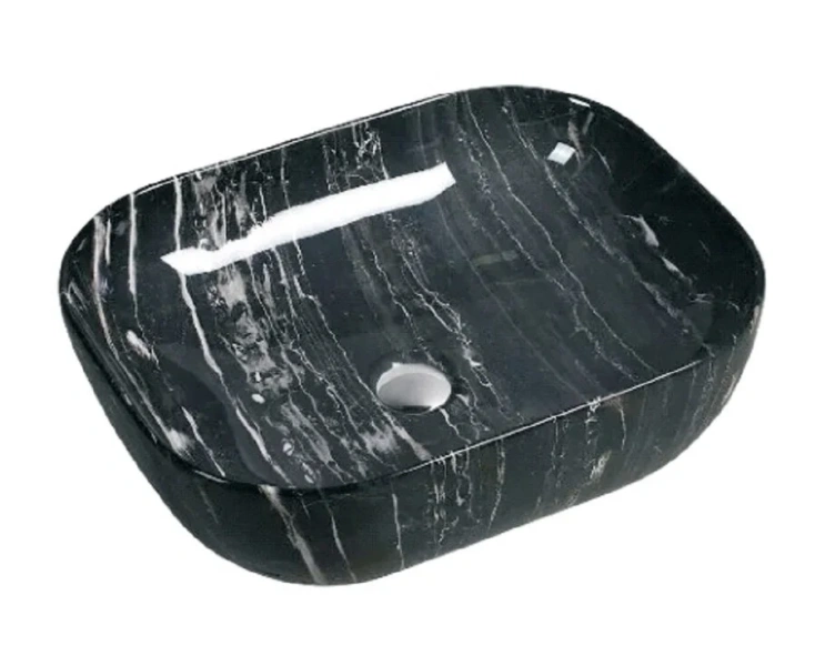 Раковина SantiLine 50 см черный мрамор SL-7029
