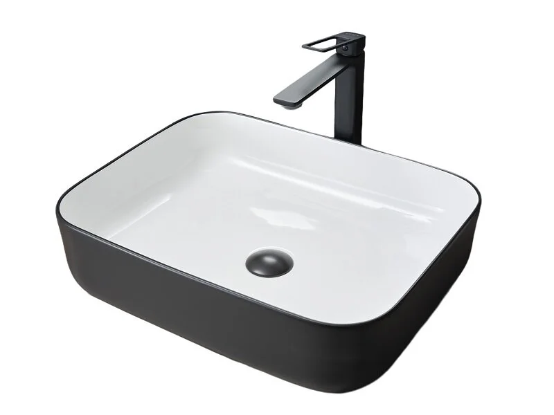 Раковина GID Geometrico Nc366 50 см белая/черная 52205