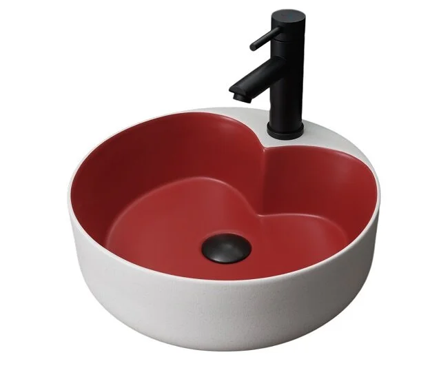 Раковина GID Esfera N9013LS 40 см красная/белый графит 52237