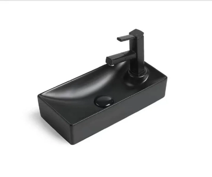 Раковина SantiLine 44 см левосторонняя черная SL-2009LMB