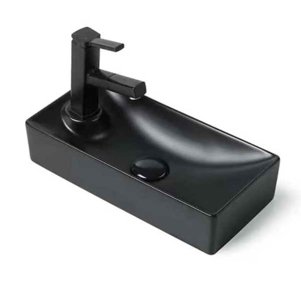 Раковина SantiLine 44 см правосторонняя черная SL-2009RMB