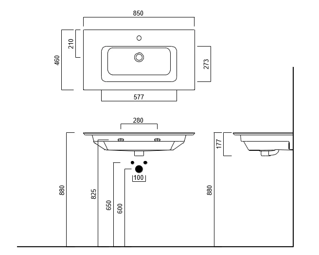 Раковина Kerama Marazzi Piano 85 см с крепежом PI.wb.85 Раковина Kerama Marazzi Piano 85 см с крепежом PI.wb.85